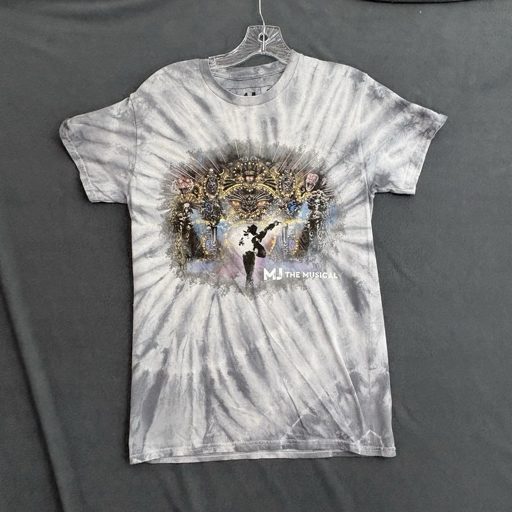 Michael Jackson MJ Official Musical Broadway Size Small Tie Dye Gray T-Shirt